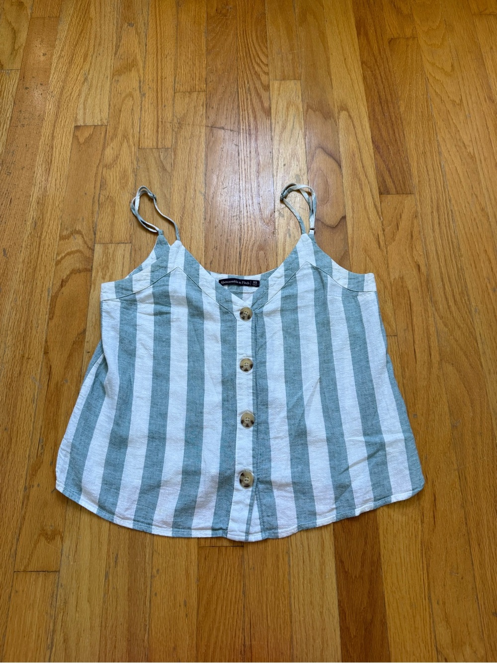 Abercrombie & Fitch Blue and White Striped Button-Front Cami